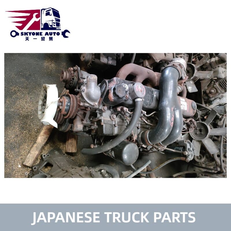 قطع غيار الشاحنات اليابانية محرك مستعمل مع ناقل حركة 6 سرعات بحالة جيدة لـ FUSO Fighter 6D17 للبيع قطع غيار مستعملة من FUSO